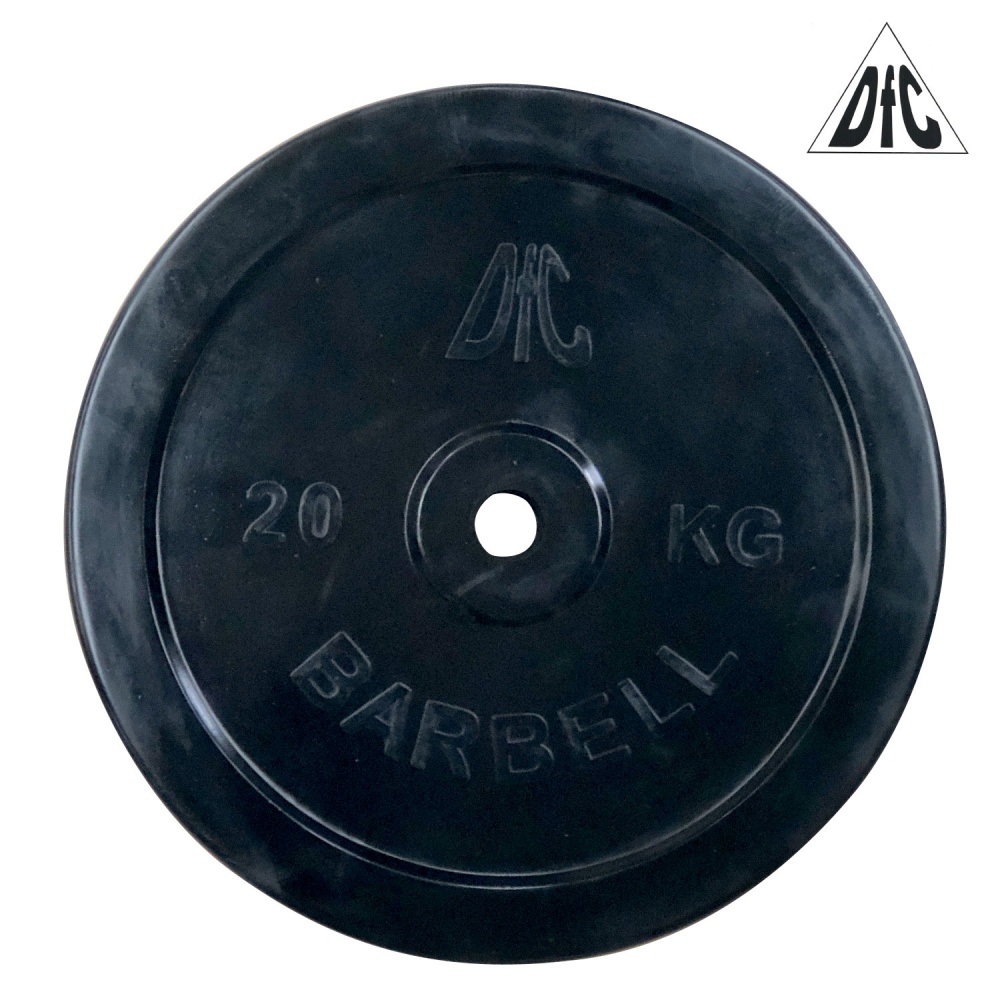 DFC 20 кг обрезиненный из каталога дисков для штанги с посадочным диаметром 26 мм.  в Казани по цене 5590 ₽