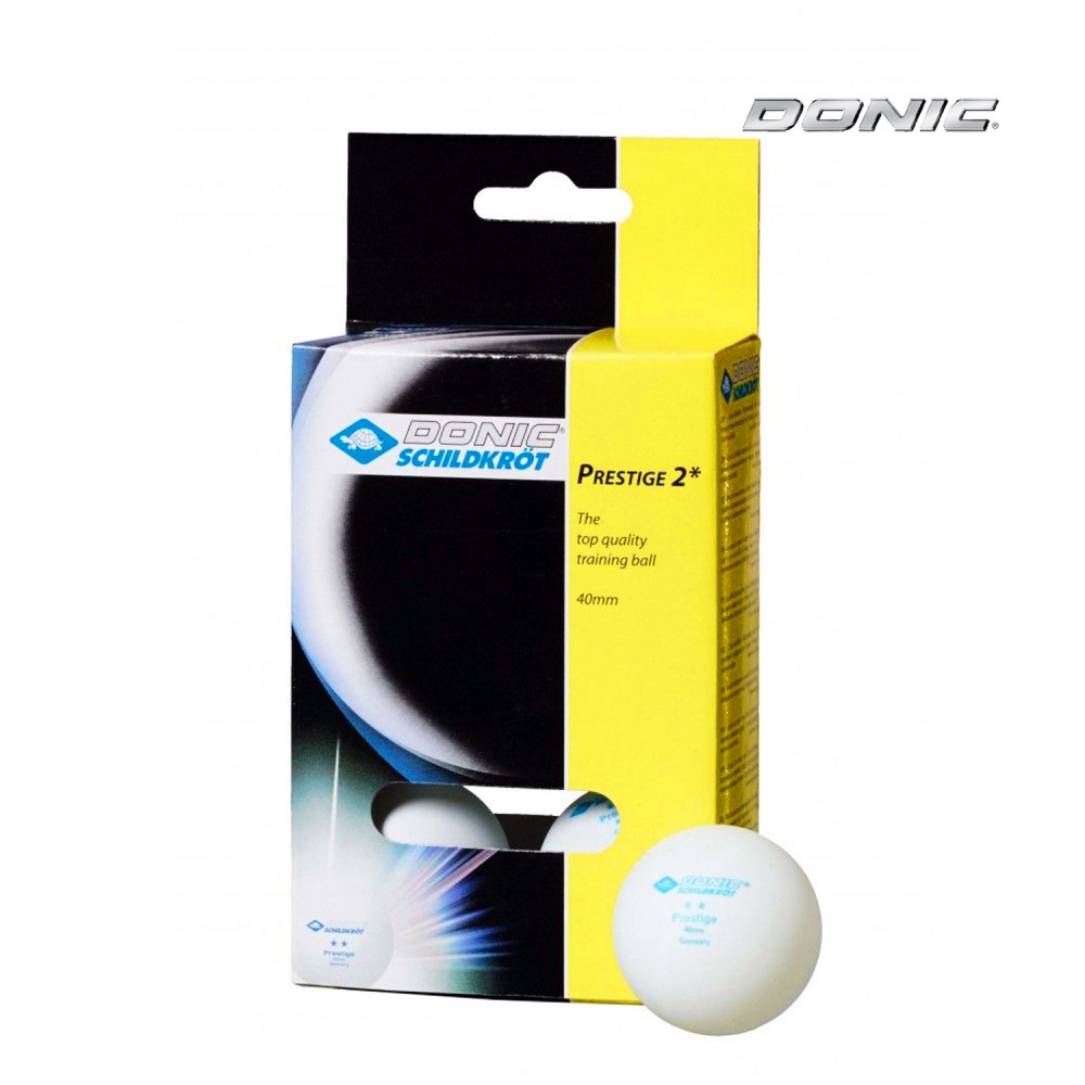 Donic Prestige 2 (белые, 6 шт) из каталога мячей для настольного тенниса в Казани по цене 390 ₽