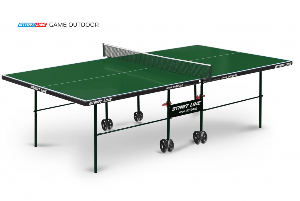 Start Line Game Outdoor с сеткой зеленый из каталога уличных теннисных столов в Казани по цене 31990 ₽
