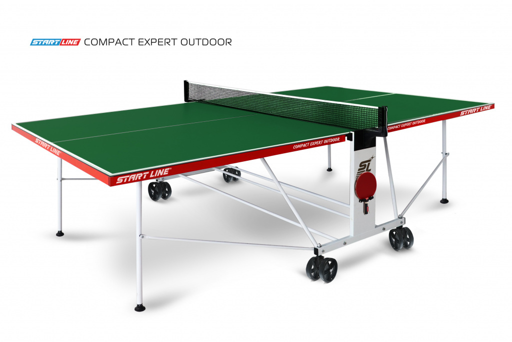 Start Line Compact EXPERT Outdoor 4 Зелёный из каталога уличных теннисных столов в Казани по цене 39590 ₽