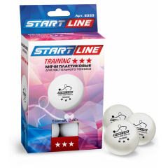 Start Line TRAINING 3*, 6 мячей в упаковке из каталога мячей для настольного тенниса в Казани по цене 510 ₽