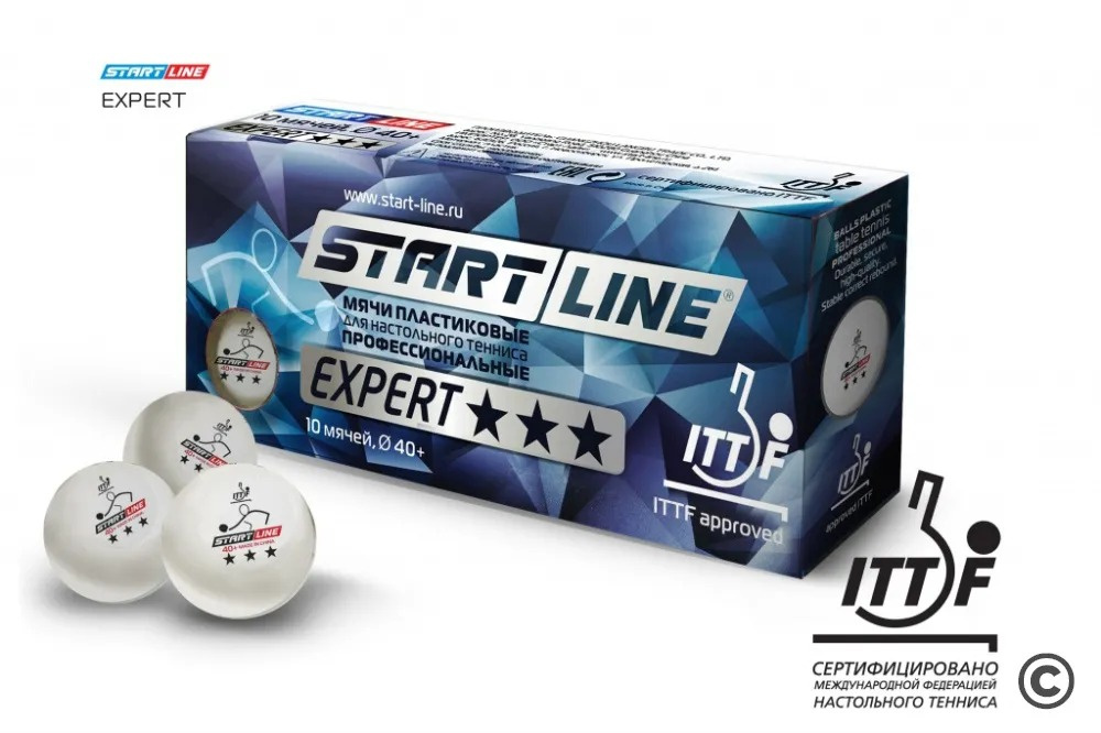 Start Line Expert V40+ 3* (ITTF) (10 шт) из каталога мячей для настольного тенниса в Казани по цене 1280 ₽