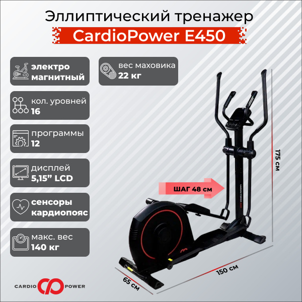 CardioPower E450 из каталога складных эллиптических тренажеров в Казани по цене 59900 ₽