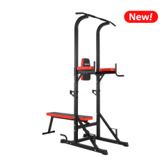 UnixFit Power Tower 120P со скамьей из каталога стоек турник брусья-пресс в Казани по цене 22020 ₽