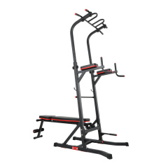 UnixFit Power Tower 150 со скамьей из каталога стоек турник брусья-пресс в Казани по цене 25420 ₽