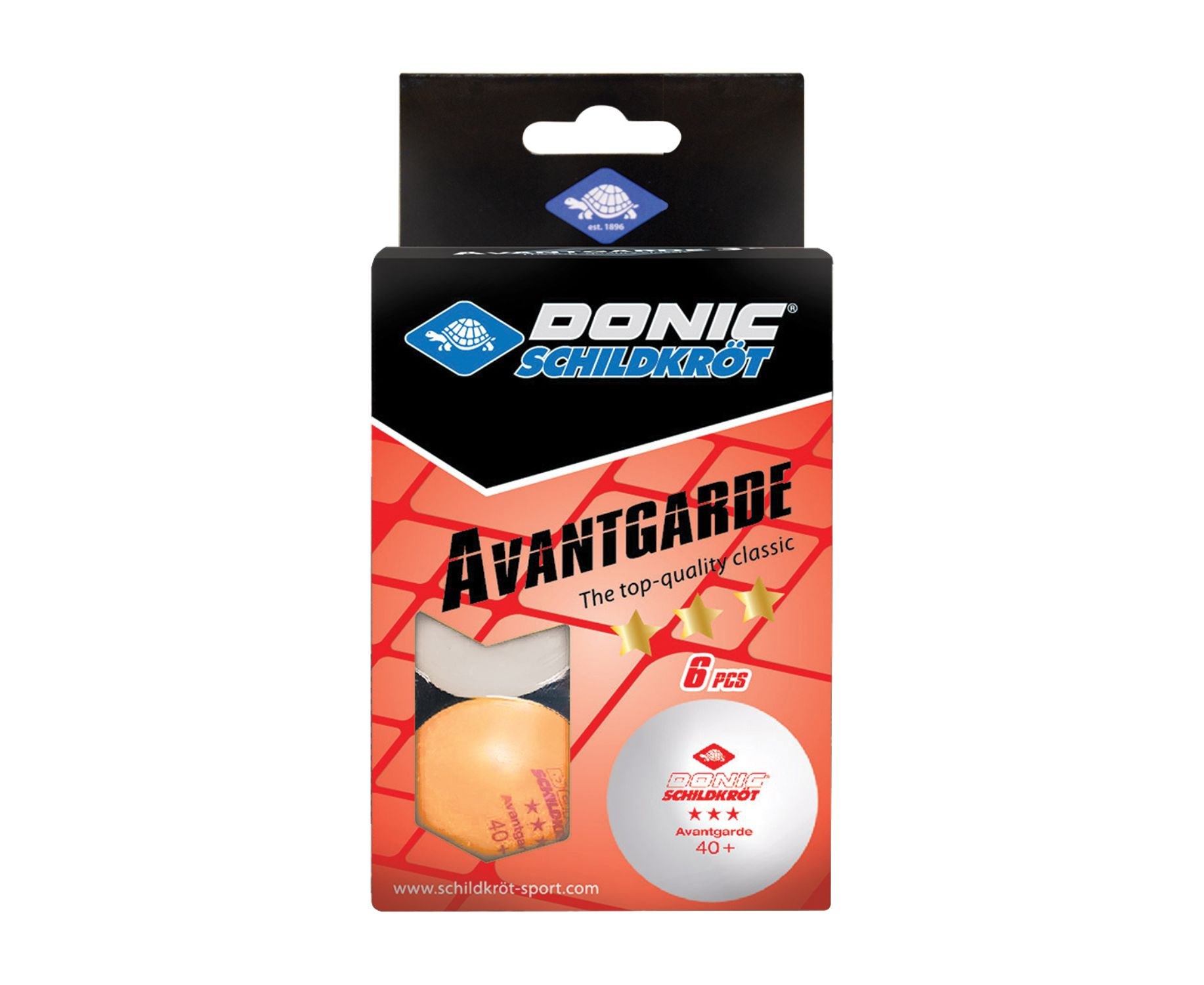 Donic AVANTGARDE 3* 40+, 6 штук, белый + оранжевый из каталога мячей для настольного тенниса в Казани по цене 490 ₽
