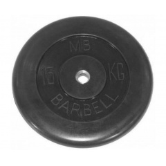 Диск для штанги обрезиненный MB Barbell (металлическая втулка) 15 кг / диаметр 51 мм в Казани по цене 5820 ₽