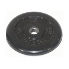 Диск для штанги обрезиненный MB Barbell (металлическая втулка) 5 кг / диаметр 51 мм в Казани по цене 2898 ₽