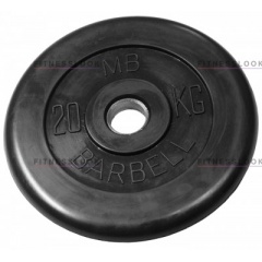 MB Barbell черный - 30 мм - 20 кг из каталога дисков для штанги с посадочным диаметром 30 мм.  в Казани по цене 5623 ₽