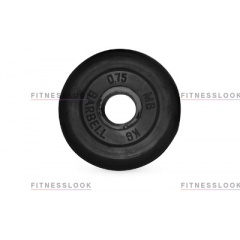 MB Barbell черный - 30 мм - 0.75 кг из каталога дисков для штанги с посадочным диаметром 30 мм.  в Казани по цене 340 ₽
