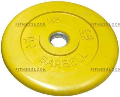 MB Barbell желтый - 30 мм - 15 кг из каталога дисков для штанги с посадочным диаметром 30 мм.  в Казани по цене 4816 ₽
