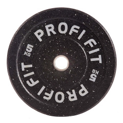 Profi Fit бамперный черный 5 кг из каталога дисков для штанги с посадочным диаметром 50 мм. в Казани по цене 4930 ₽