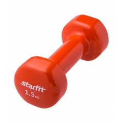 StarFit виниловая, 1.5 кг. оранжевая из каталога гантелей для фитнеса в Казани по цене 1128 ₽