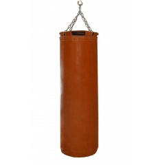 Подвесной боксерский мешок и груша Рокки 130х40 см. 55 кг. кожа рыжий в Казани по цене 29080 ₽